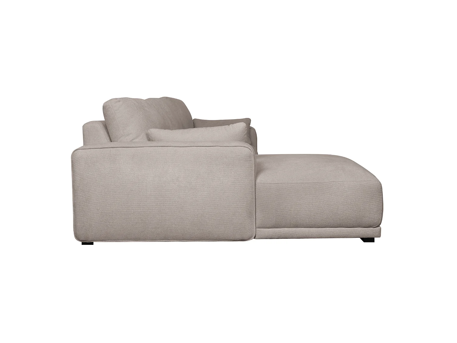 Canapé d'angle gauche California - 3 places - Tissu - Beige