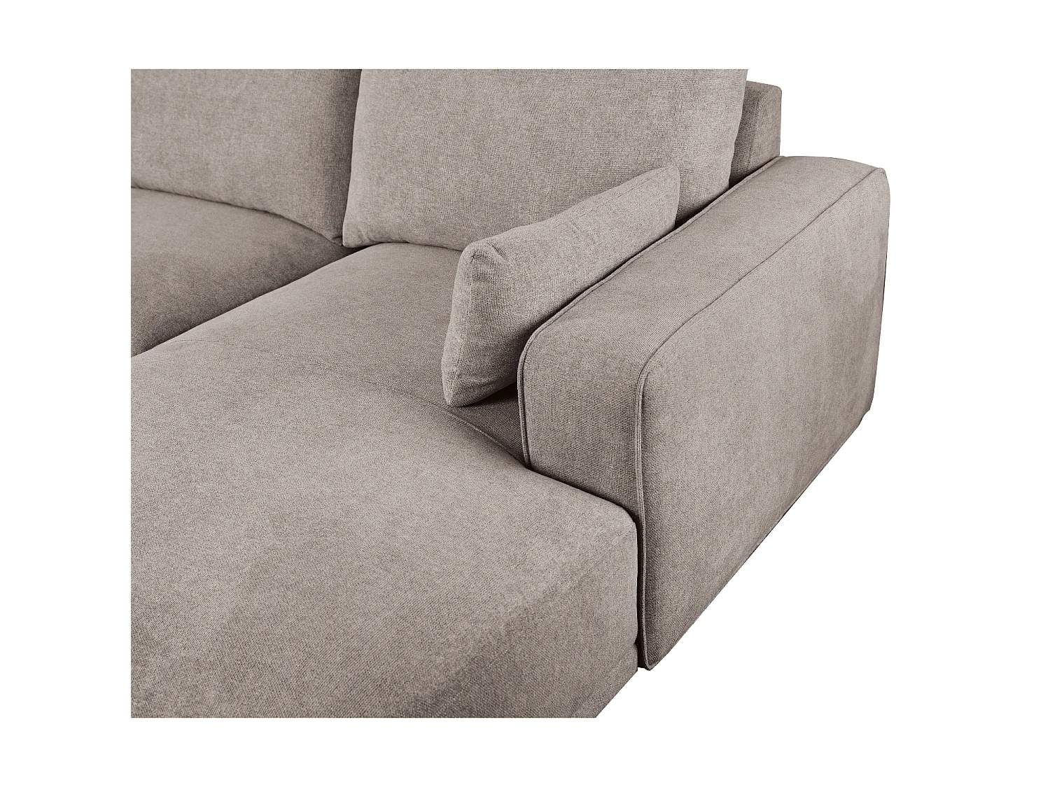Canapé d'angle gauche California - 3 places - Tissu - Beige