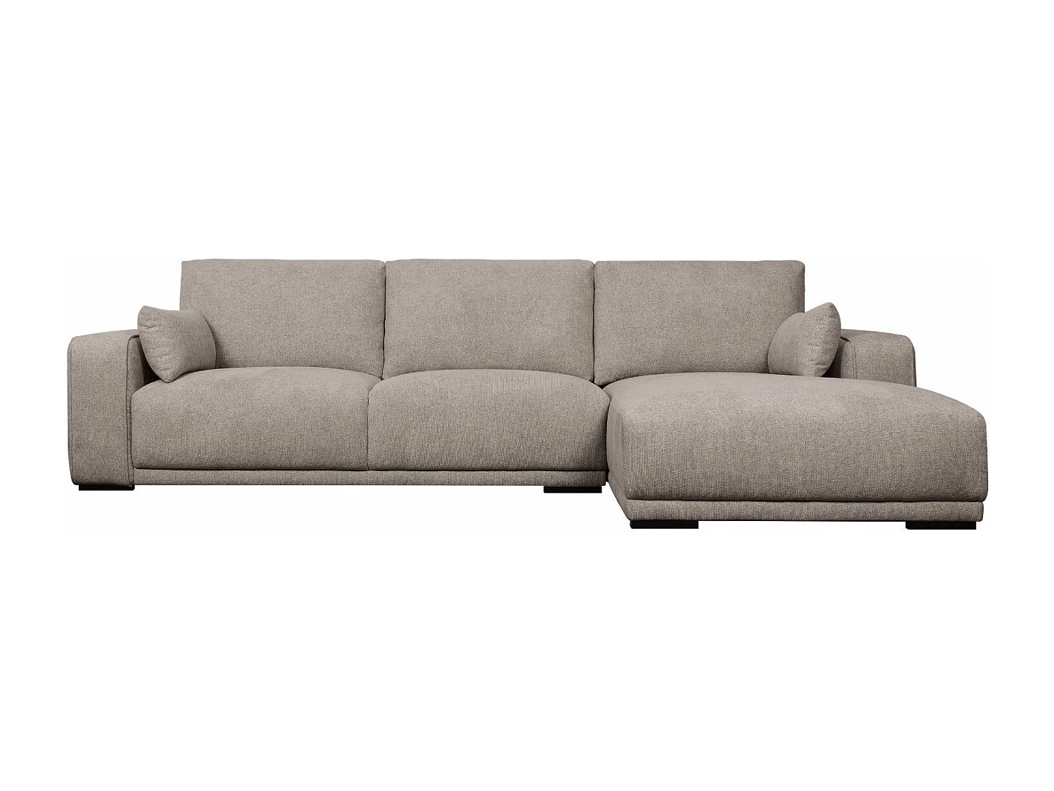 Ecksofa Rechts California - 3-Sitzer - Stoff - Sand