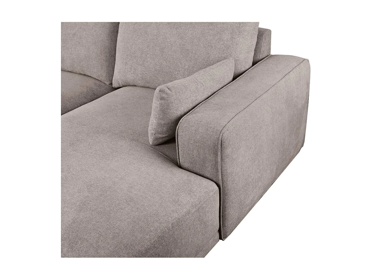 Ecksofa Rechts California - 3-Sitzer - Stoff - Sand