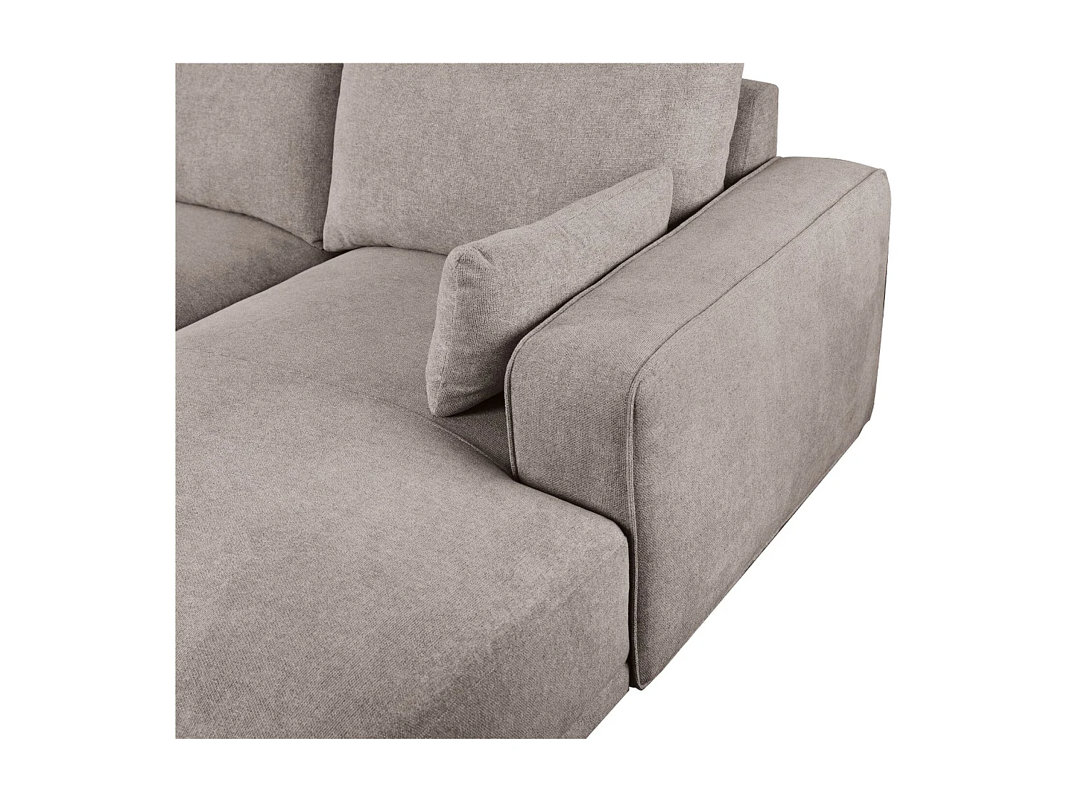 Canapé d'angle droite California - 3 places - Tissu - Sable