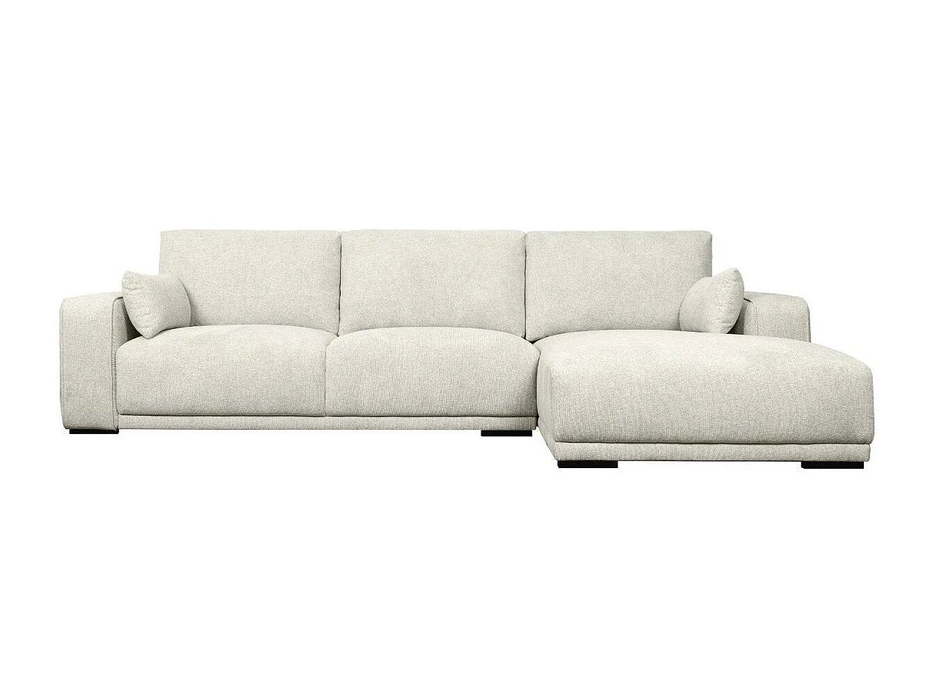 Canapé d'angle droite California - 3 places - Tissu - Sable