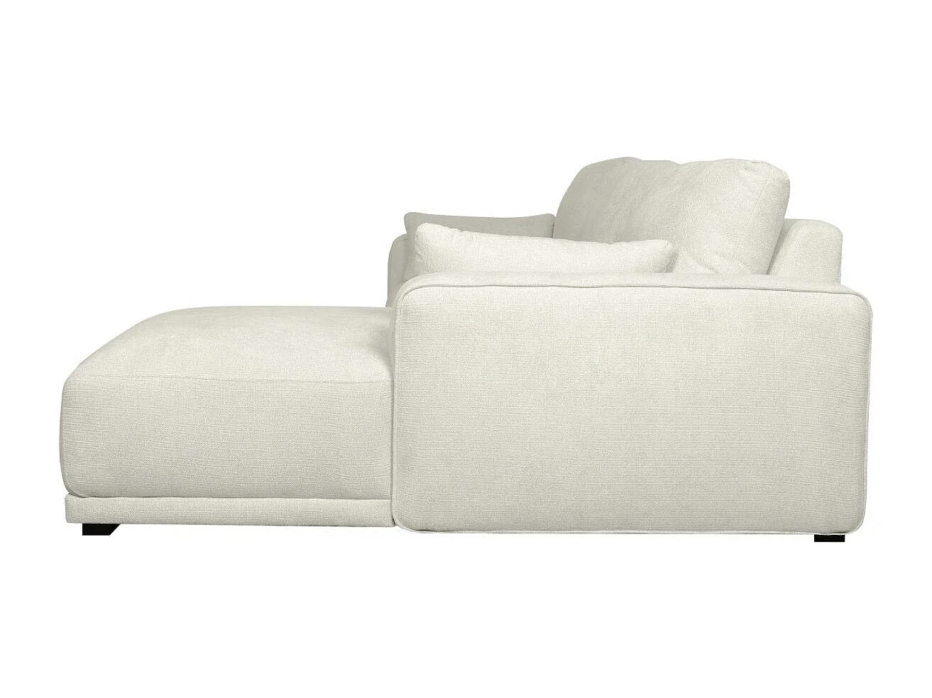 Canapé d'angle droite California - 3 places - Tissu - Sable