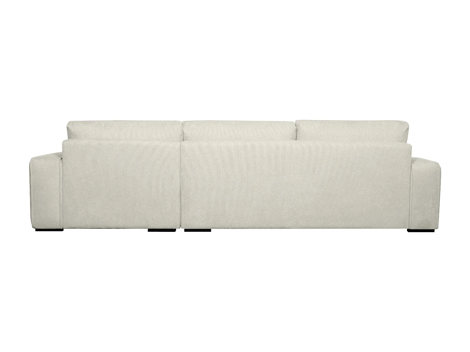 Ecksofa Right 3-Sitzer California - Stoff Chenille - Cremeweiß