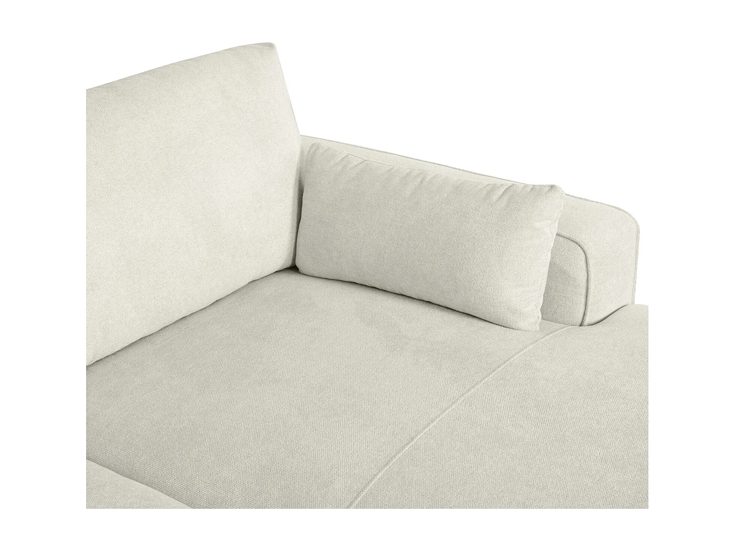 Ecksofa Right 3-Sitzer California - Stoff Chenille - Cremeweiß