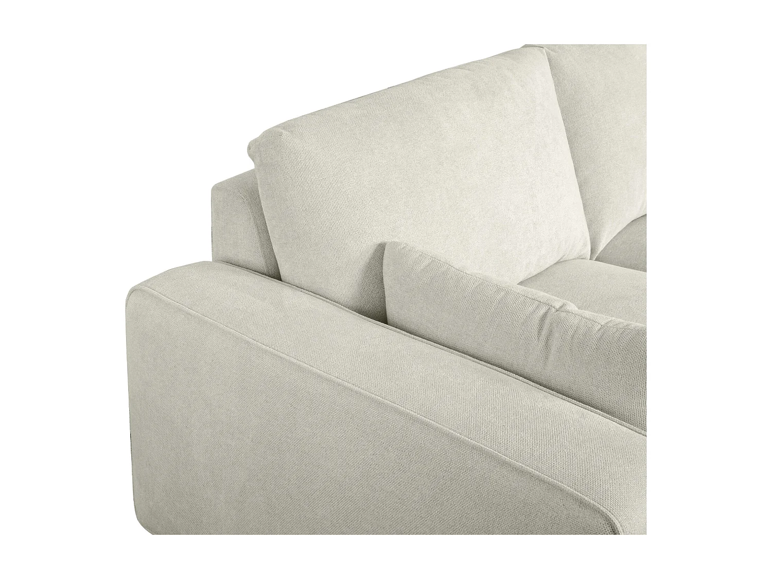 Ecksofa Right 3-Sitzer California - Stoff Chenille - Cremeweiß
