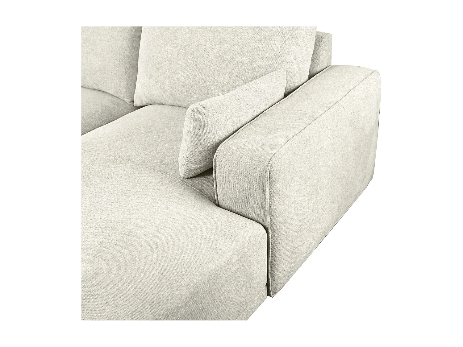 Ecksofa Right 3-Sitzer California - Stoff Chenille - Cremeweiß