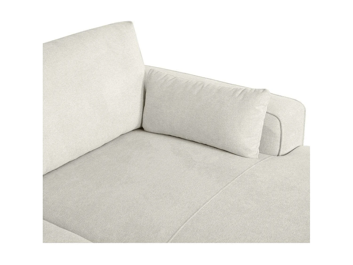 Ecksofa Right 3-Sitzer California - Stoff Chenille - Cremeweiß