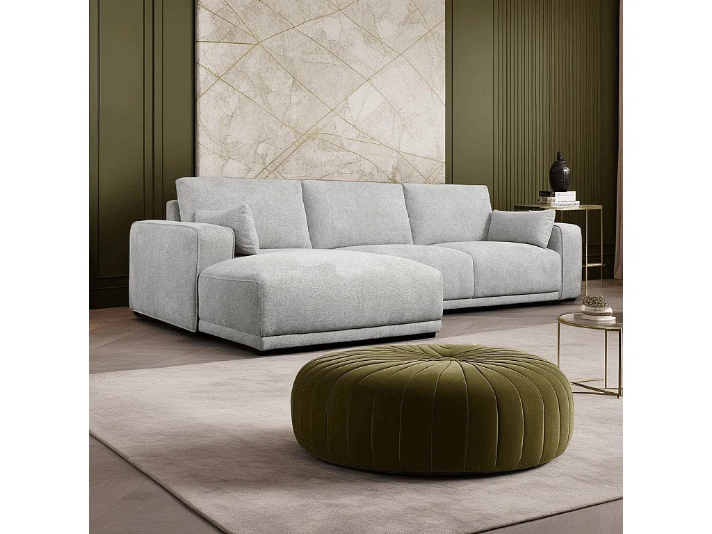 Ecksofa Links California - 3-Sitzer - Stoff - Grau
