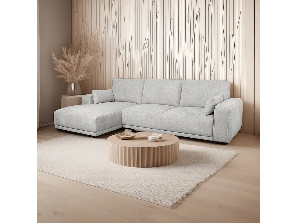 Ecksofa Links California - 3-Sitzer - Stoff - Grau