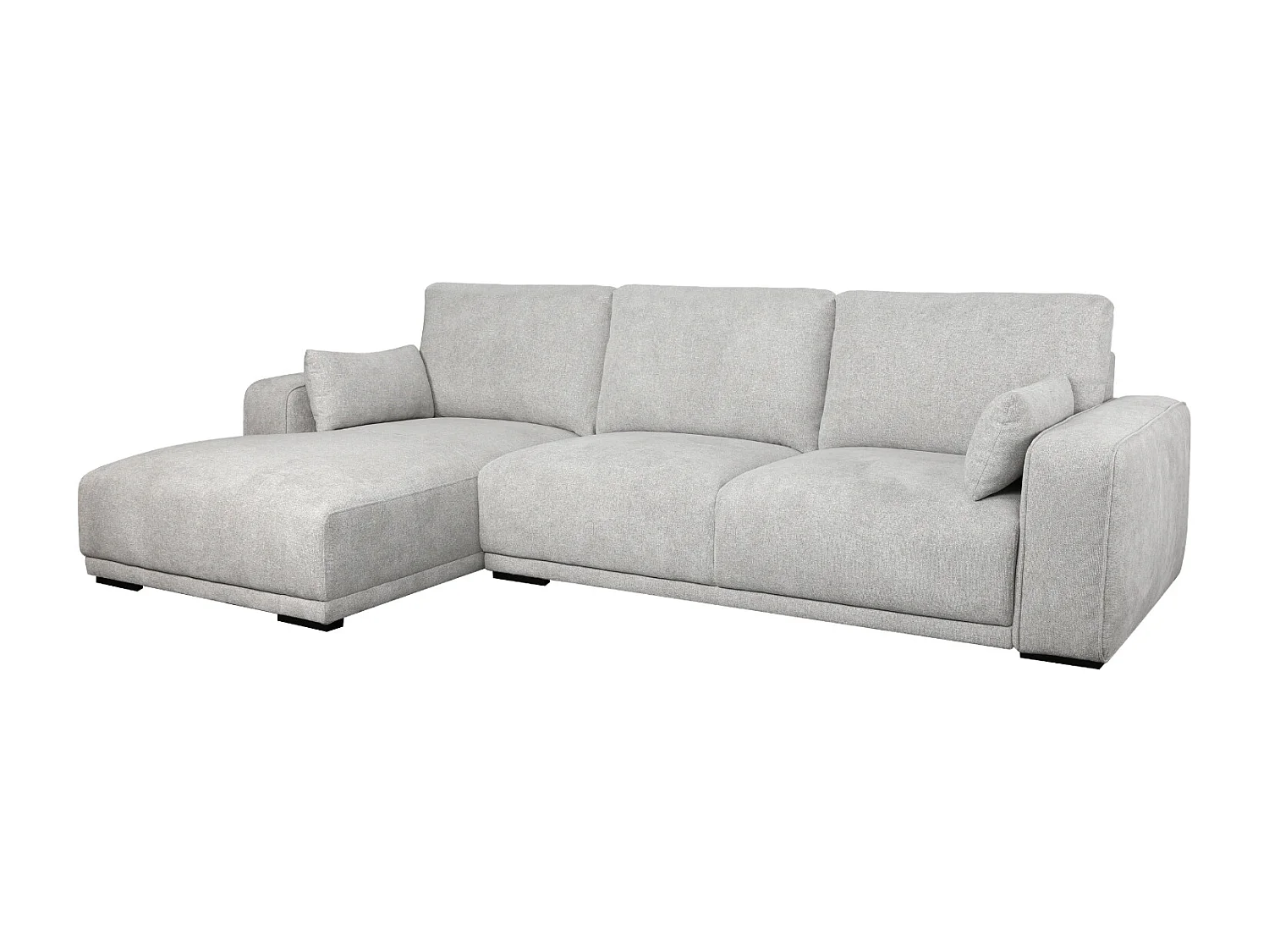 Canapé d'angle gauche California - 3 places - Tissu - Gris