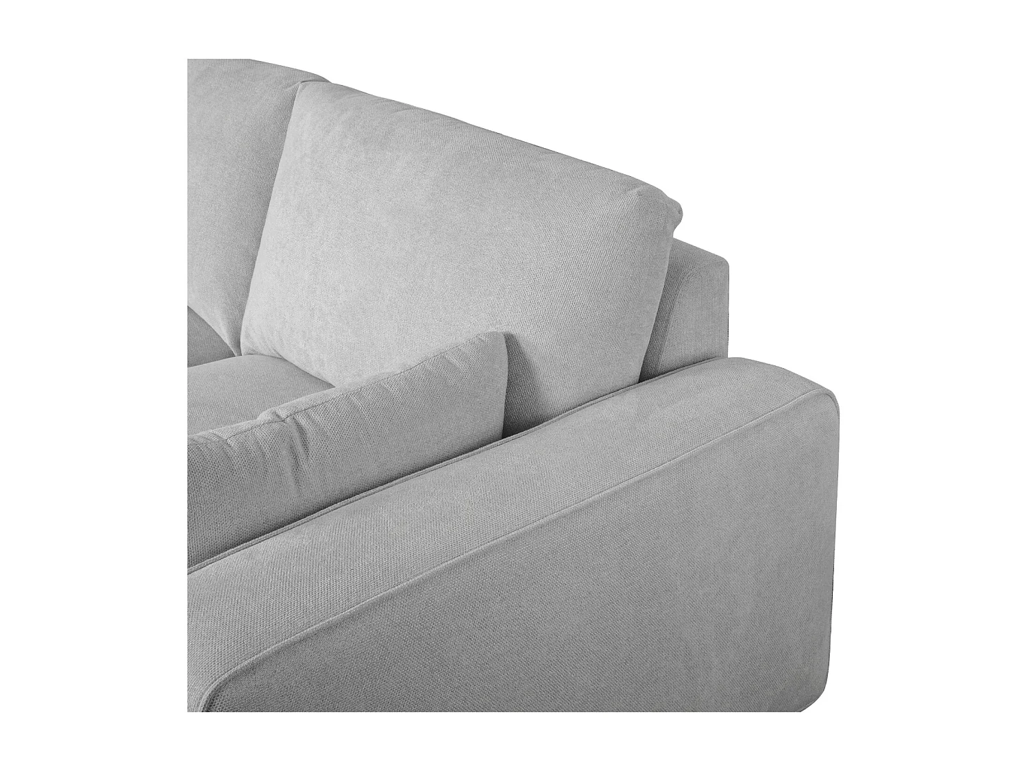 Canapé d'angle gauche California - 3 places - Tissu - Gris