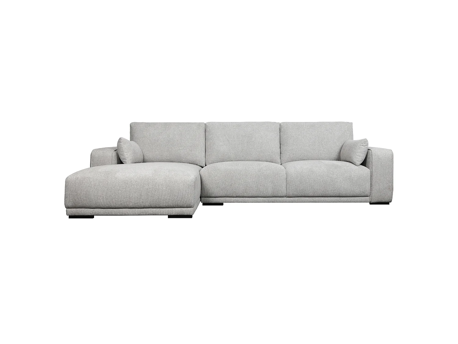 Canapé d'angle gauche California - 3 places - Tissu - Gris