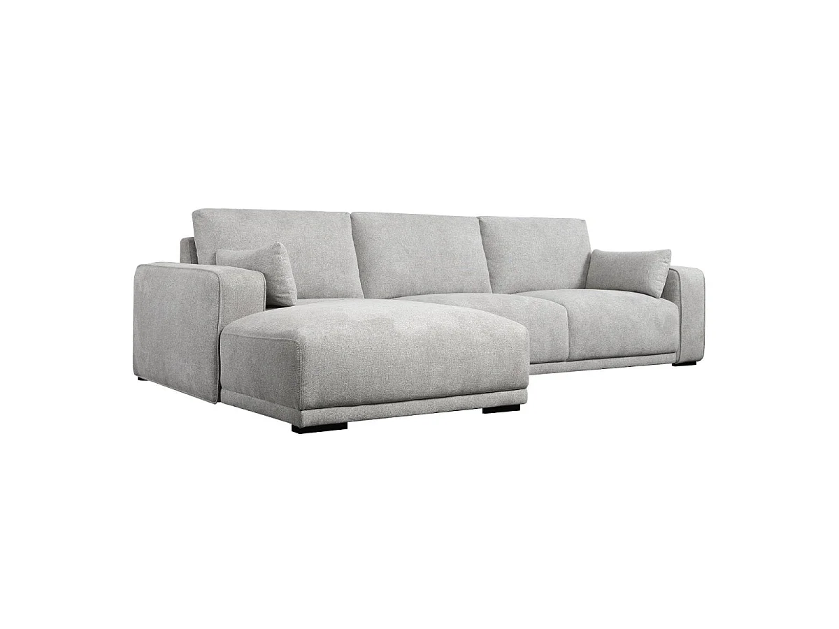 Canapé d'angle gauche California - 3 places - Tissu - Gris