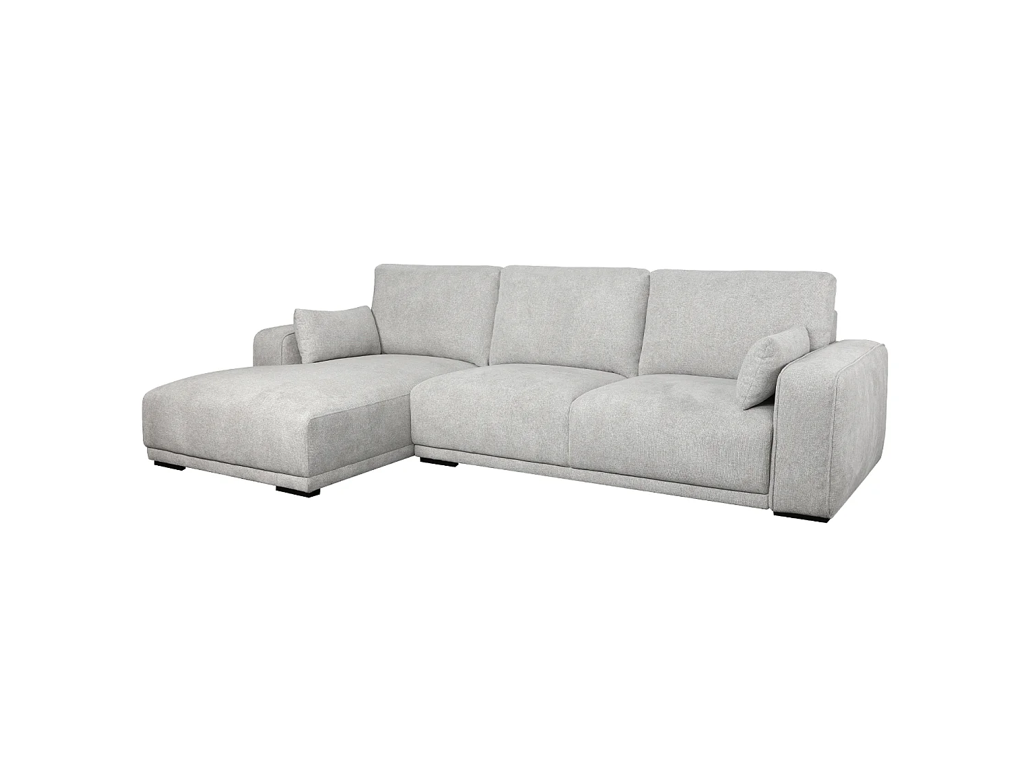 Canapé d'angle gauche California - 3 places - Tissu - Gris