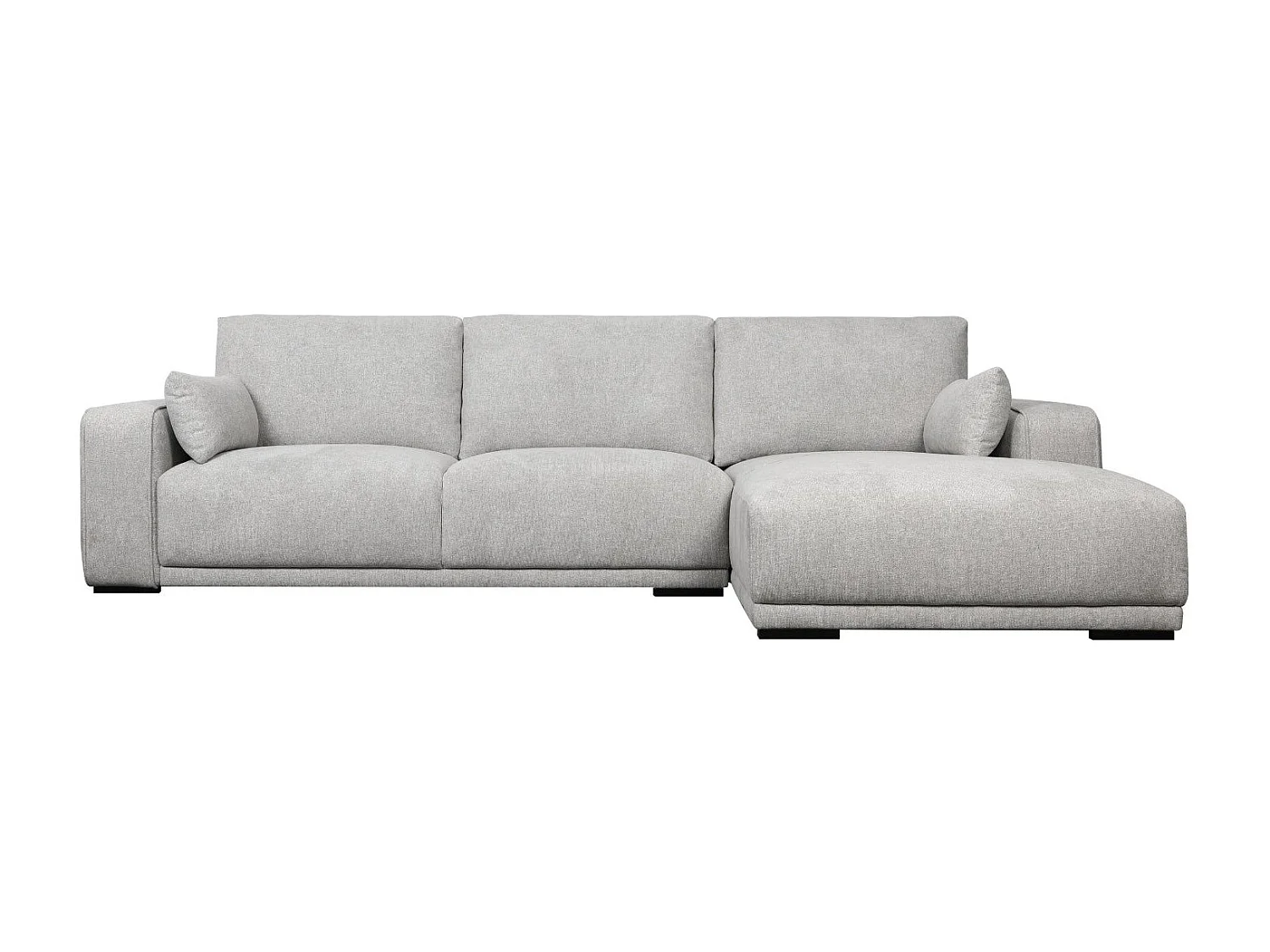 Ecksofa Rechts California - 3-Sitzer - Stoff - Grau