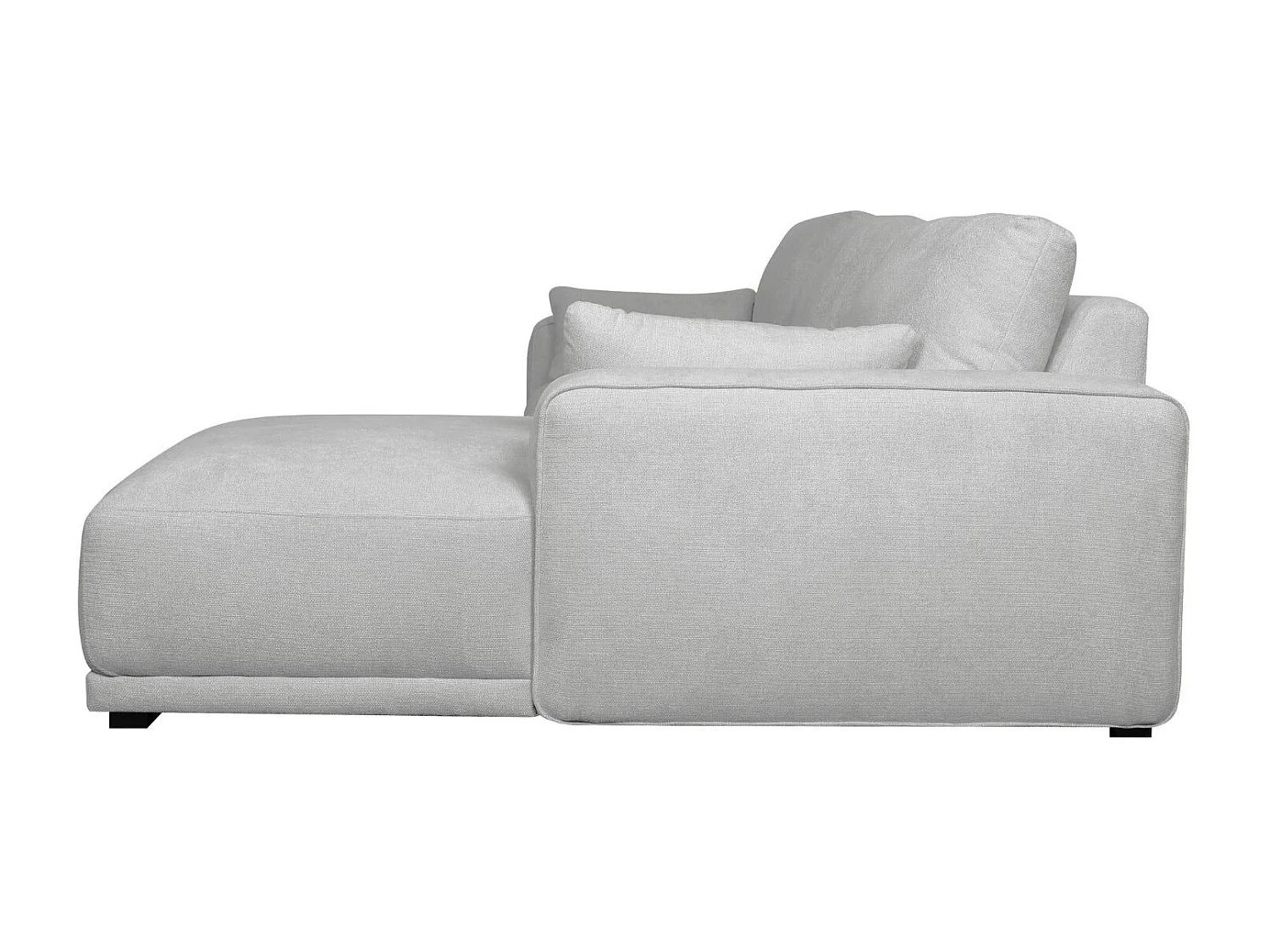 Ecksofa Rechts California - 3-Sitzer - Stoff - Grau