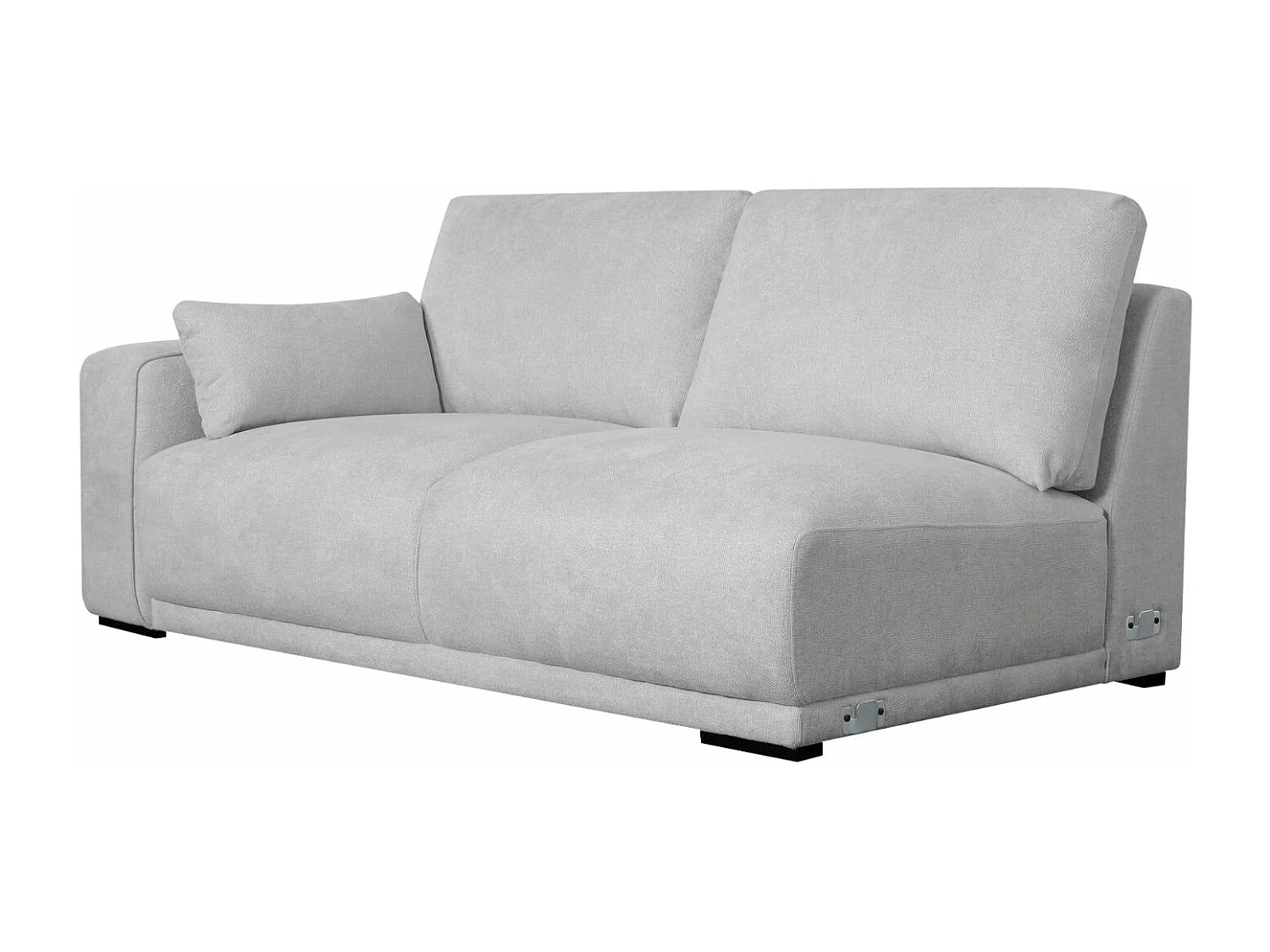 Canapé d'angle droite California - 3 places - Tissu - Gris