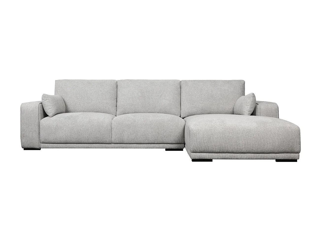 Canapé d'angle droite California - 3 places - Tissu - Gris