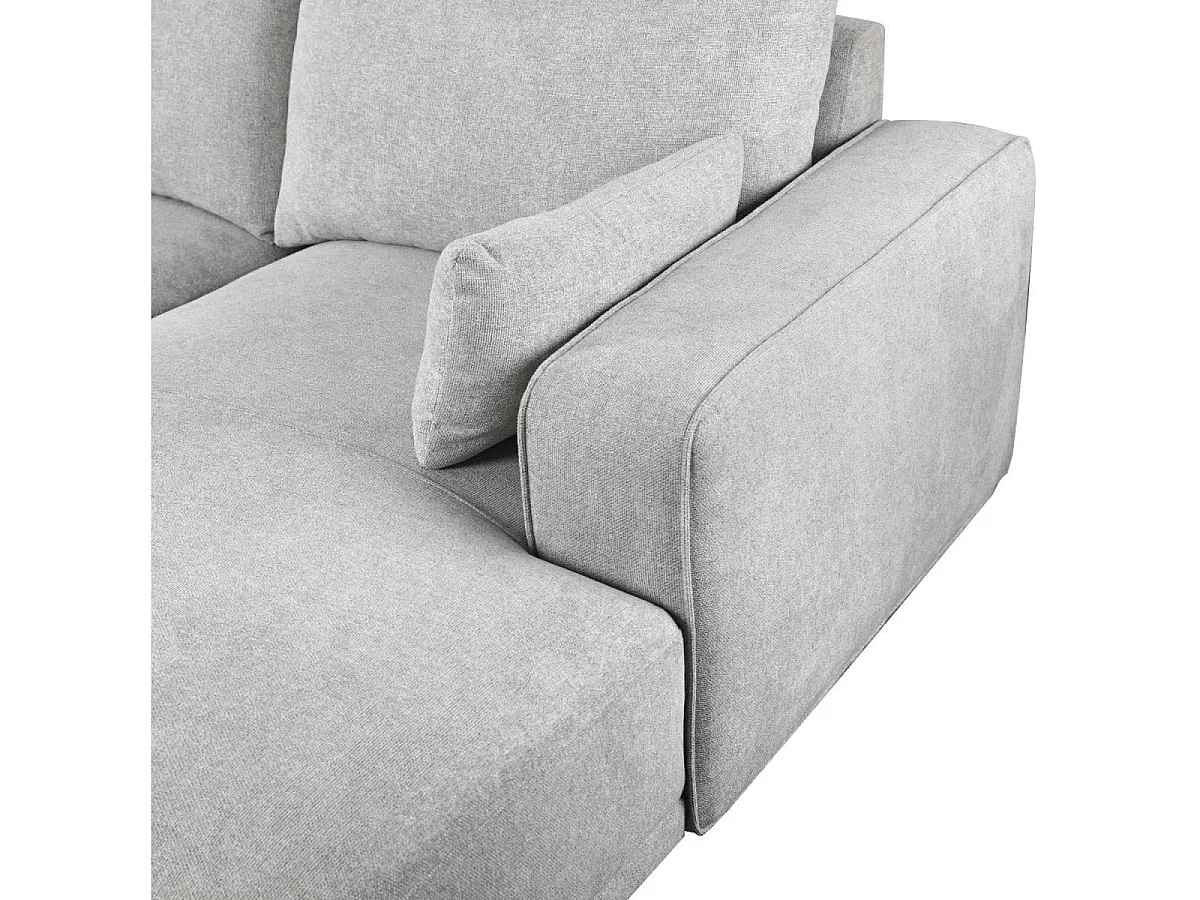 Canapé d'angle droite California - 3 places - Tissu - Gris