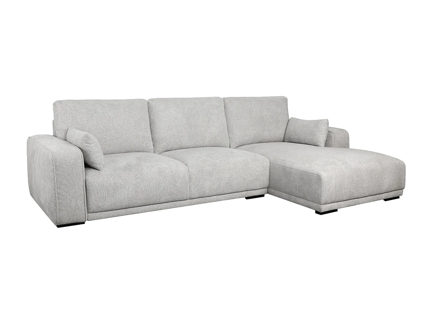 Hoekbank met hoek rechts 3 zitplaatsen California van stof - grijs