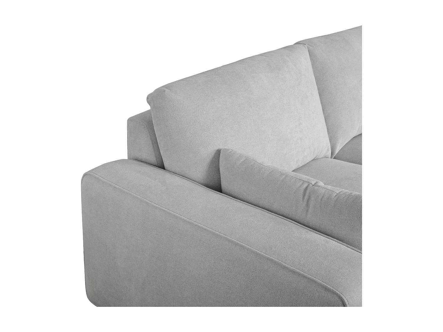 Hoekbank met hoek rechts 3 zitplaatsen California van stof - grijs