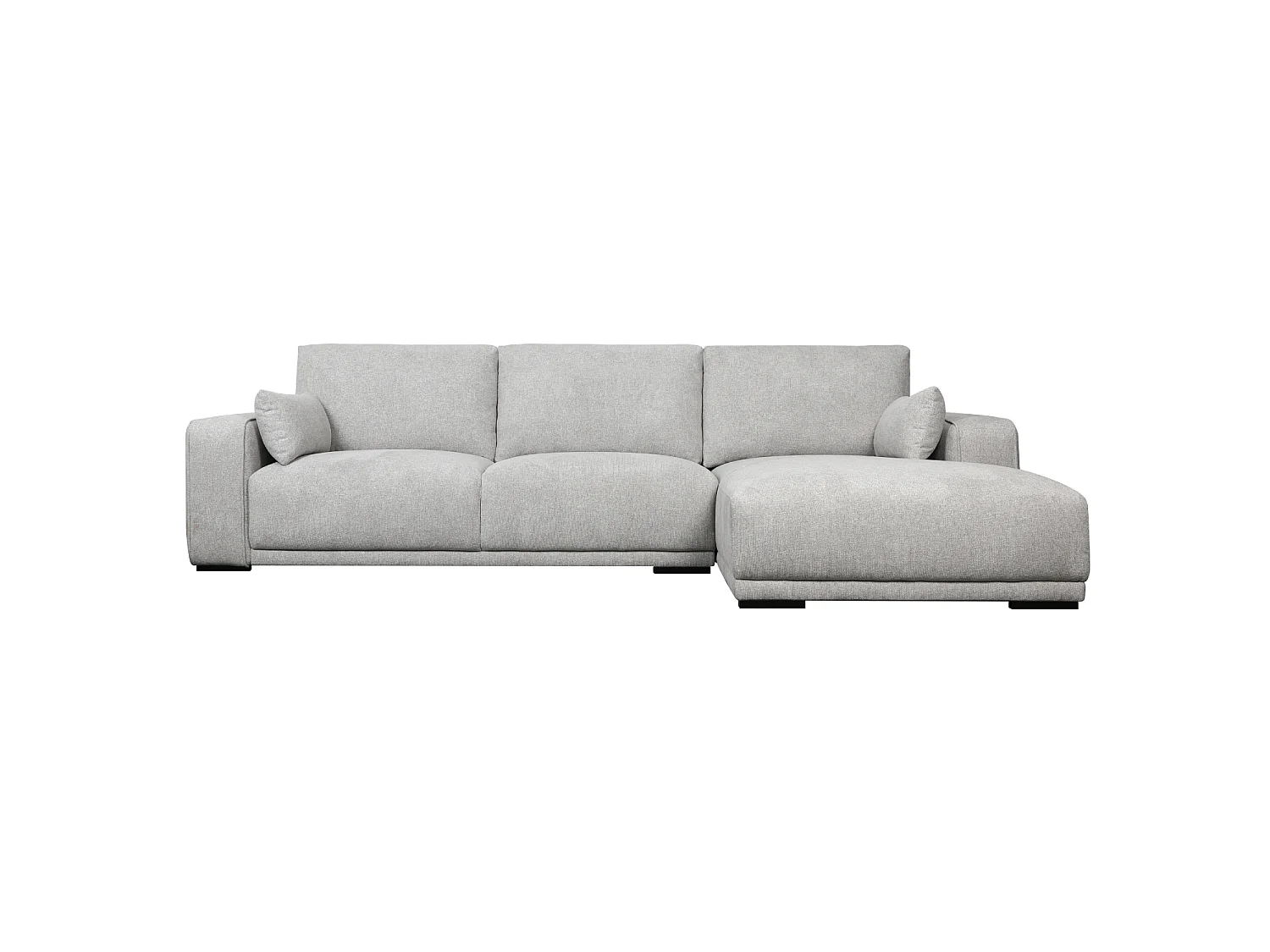 Canapé d'angle droite California - 3 places - Tissu - Gris