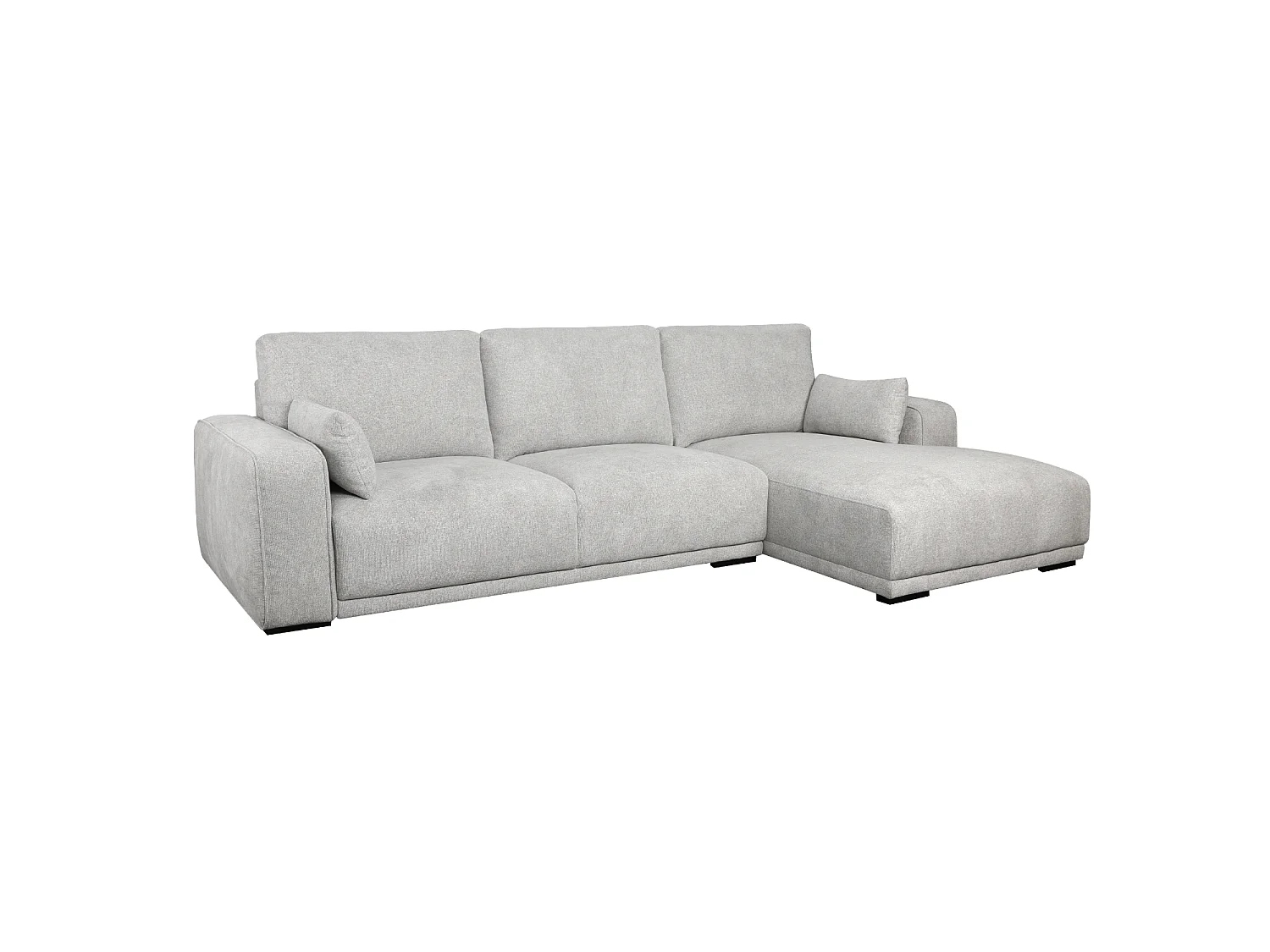 Canapé d'angle droite California - 3 places - Tissu - Gris
