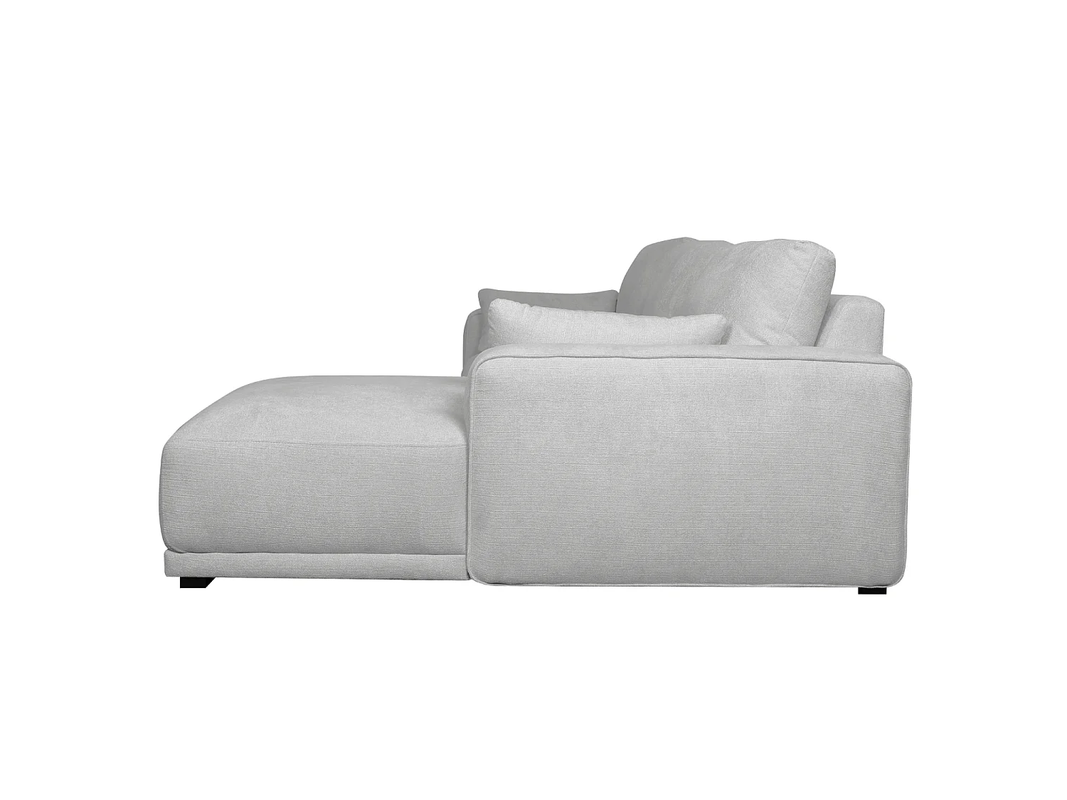 Canapé d'angle droite California - 3 places - Tissu - Gris