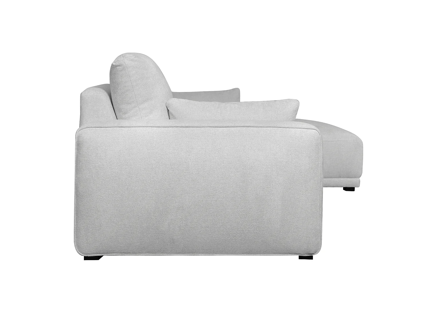 Canapé d'angle droite California - 3 places - Tissu - Gris