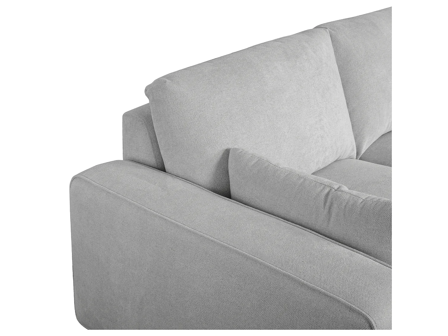 Canapé d'angle droite California - 3 places - Tissu - Gris