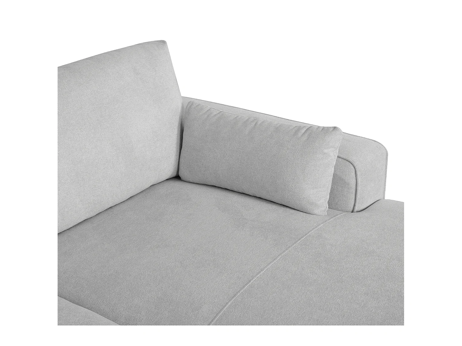 Canapé d'angle droite California - 3 places - Tissu - Gris