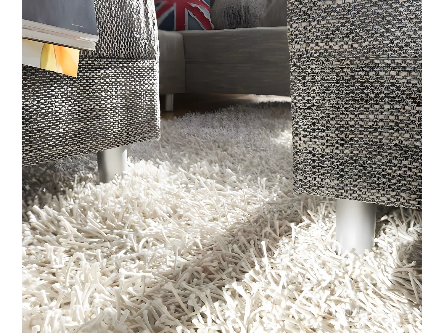 canapé d'angle Denver U avec pouf - entièrement gris