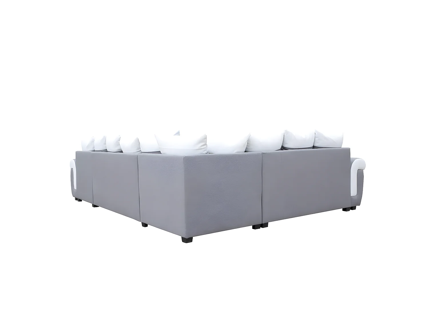 canapé d'angle miami bis U - gris et blanc