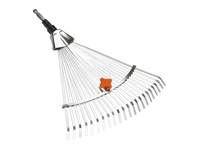 GARDENA Balai a gazon réglable 30-50cm Combisystem - Acier zingué ressorts – 22 dents – Ratissage herbe – Garantie 25 ans