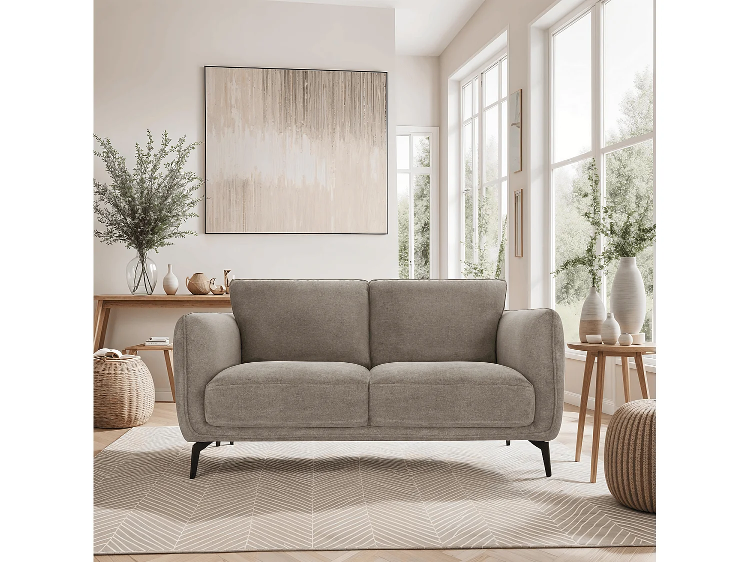 Tweezitsbank Selena van stof - beige