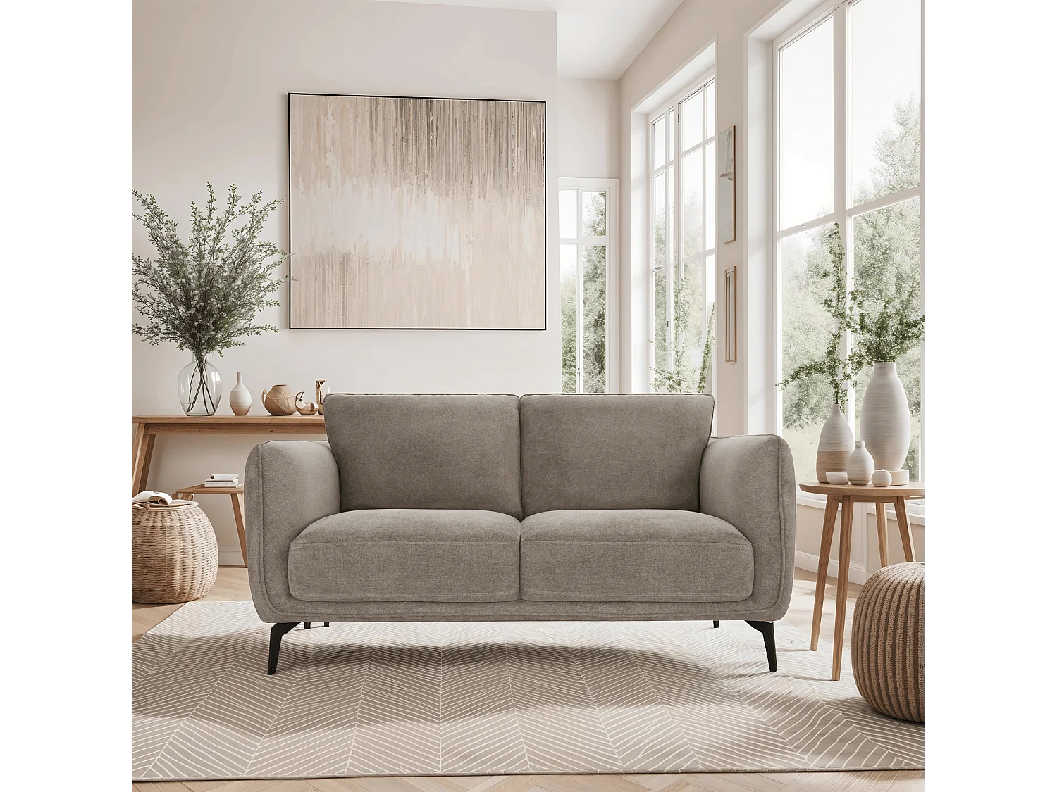 Tweezitsbank Selena van stof - beige