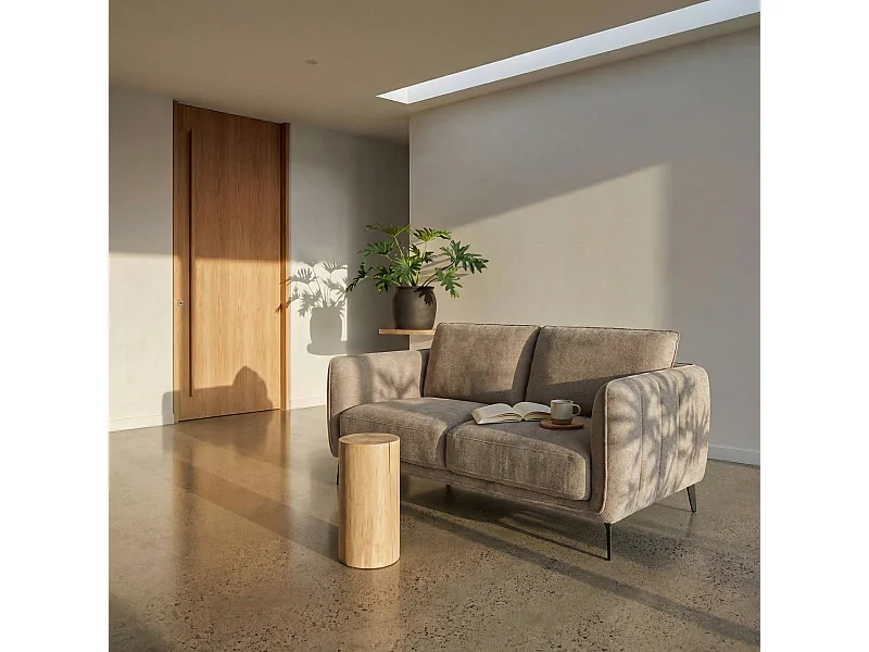 Tweezitsbank Selena van stof - beige