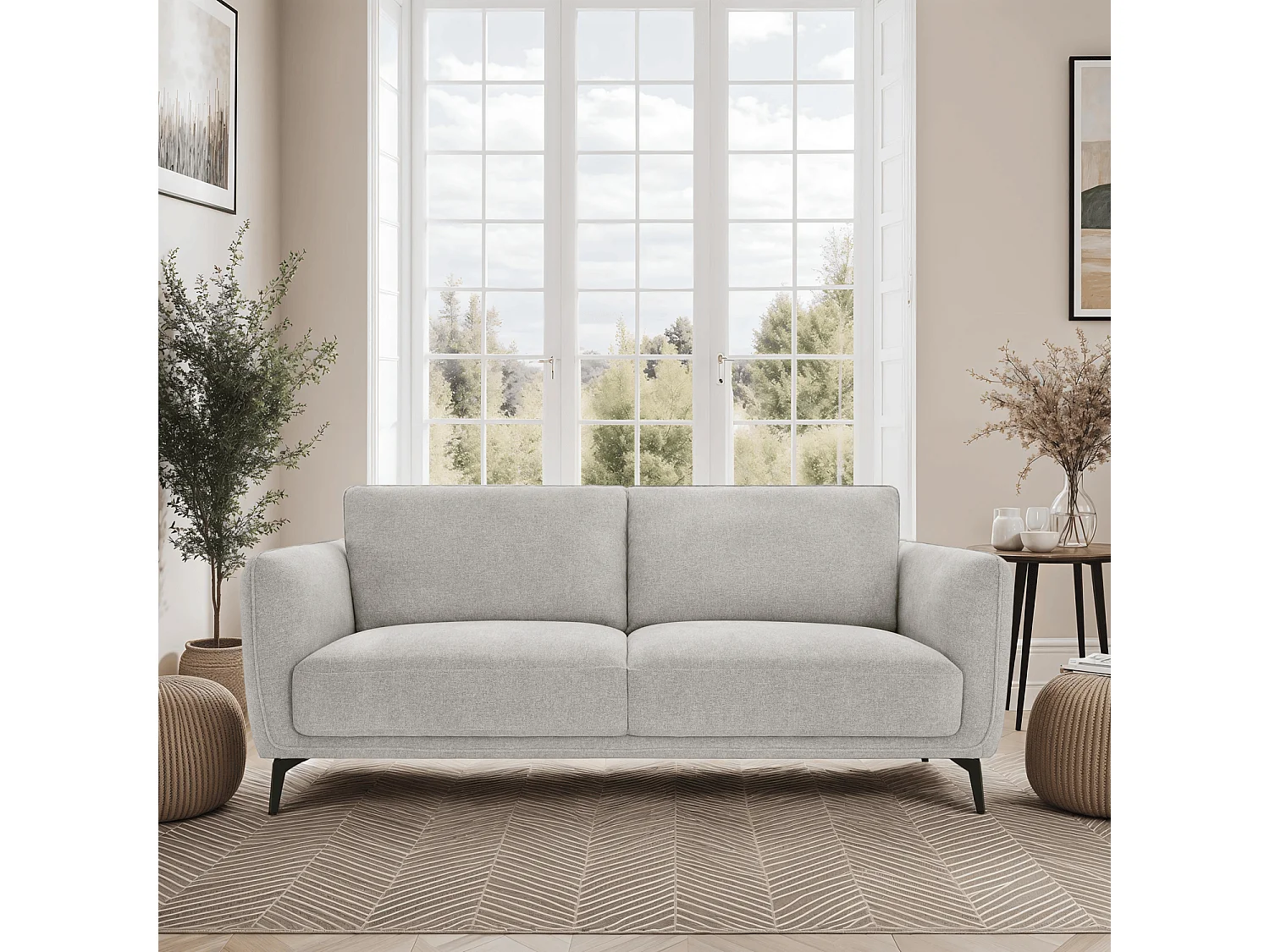 Canapé Selena - 3 places - Tissu - Gris