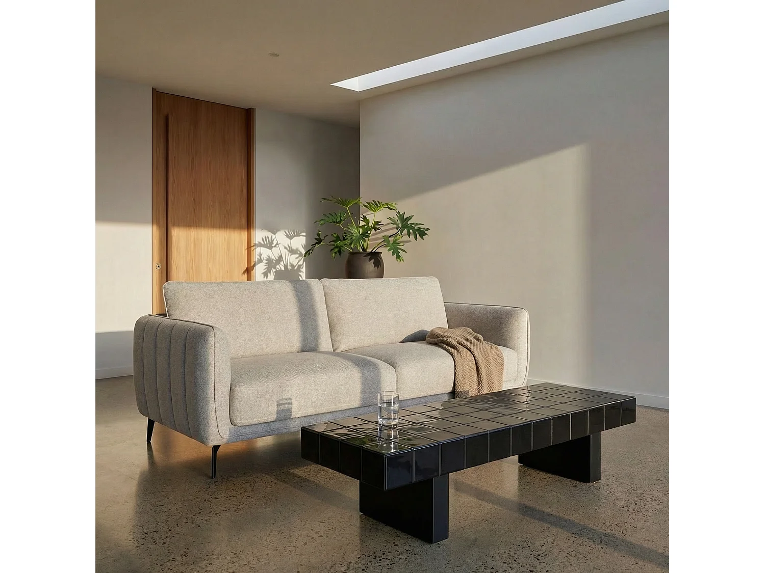 Canapé Selena - 3 places - Tissu - Gris