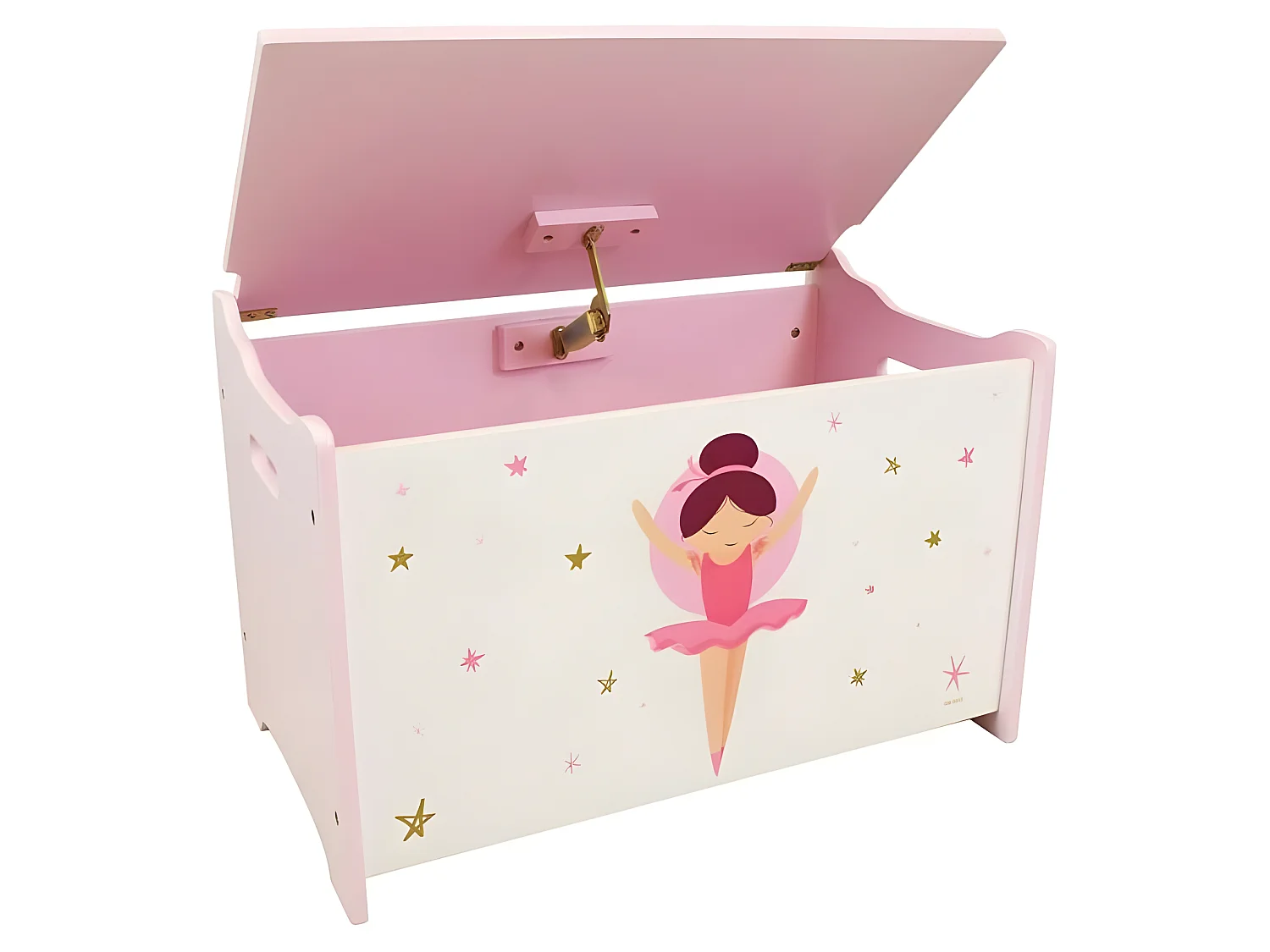 Houten speelgoedkist - Ballerinadanseres 40 x 58 x 36 cm