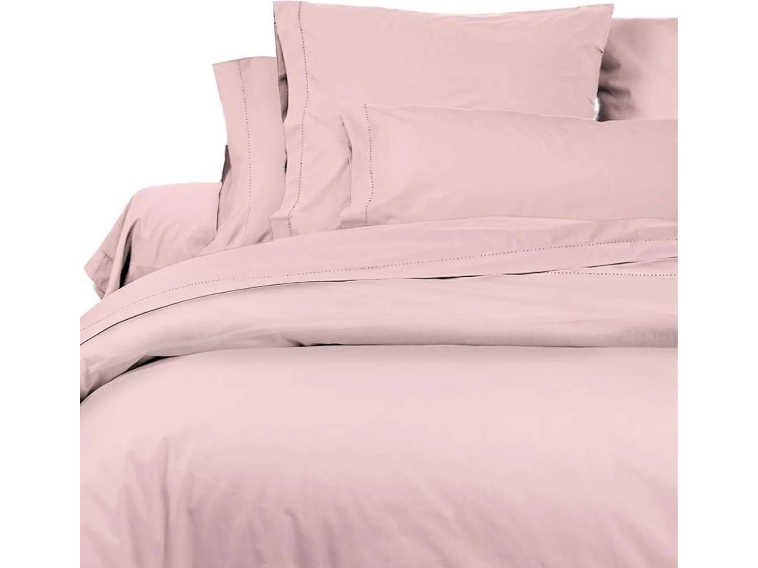 Lot de 2 taies d'oreillers en coton percale rose 50x75 cm