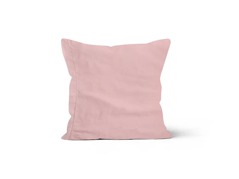 Lot de 2 taies d'oreillers en coton percale rose 50x75 cm