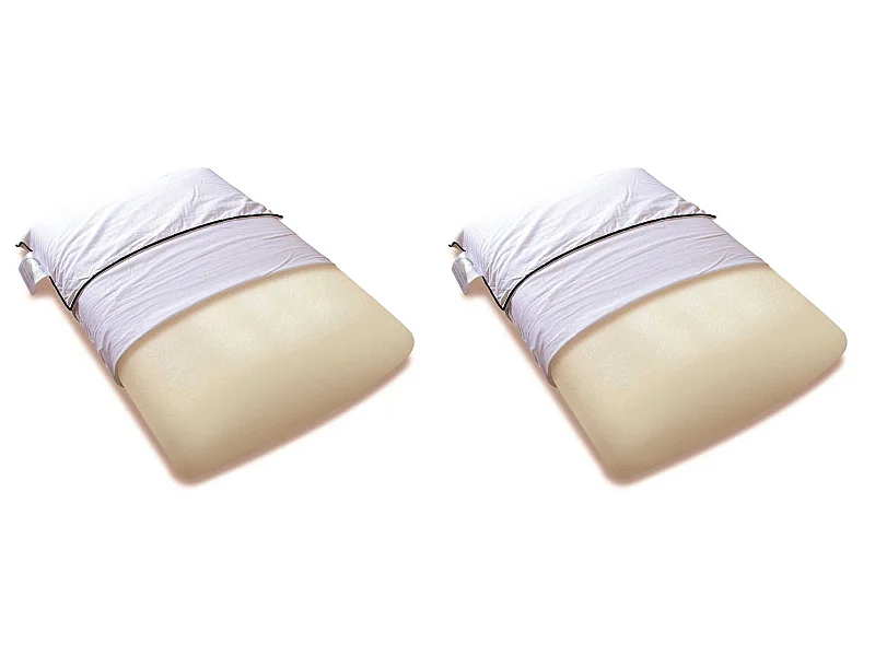 Lot de 2 oreillers mousse mémoire végétale et taies d'oreillers percale Someo 60x60