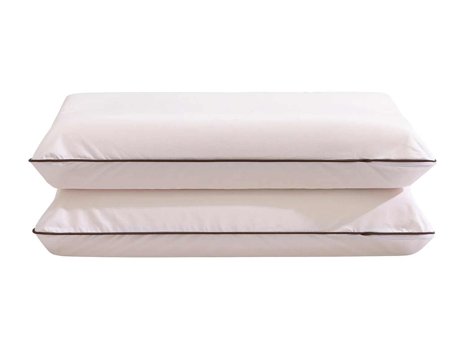 Lot de 2 oreillers ergonomiques latex naturel et taies d'oreillers percale Someo 40x60