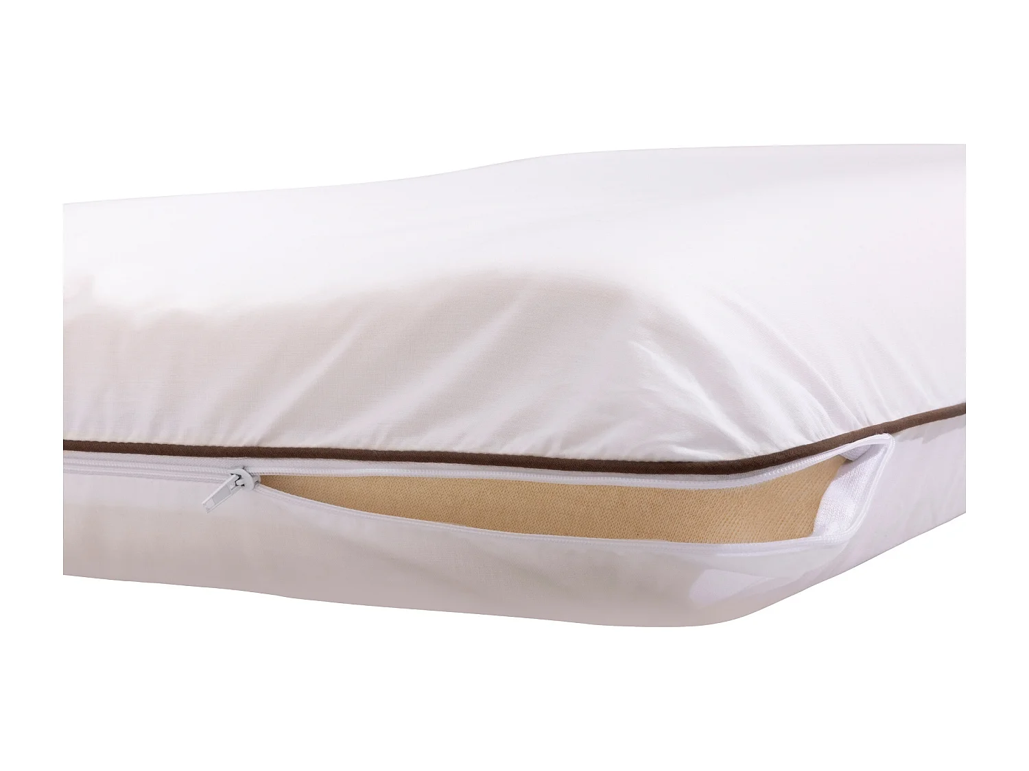 Lot de 2 oreillers ergonomiques latex naturel et taies d'oreillers percale Someo 40x60