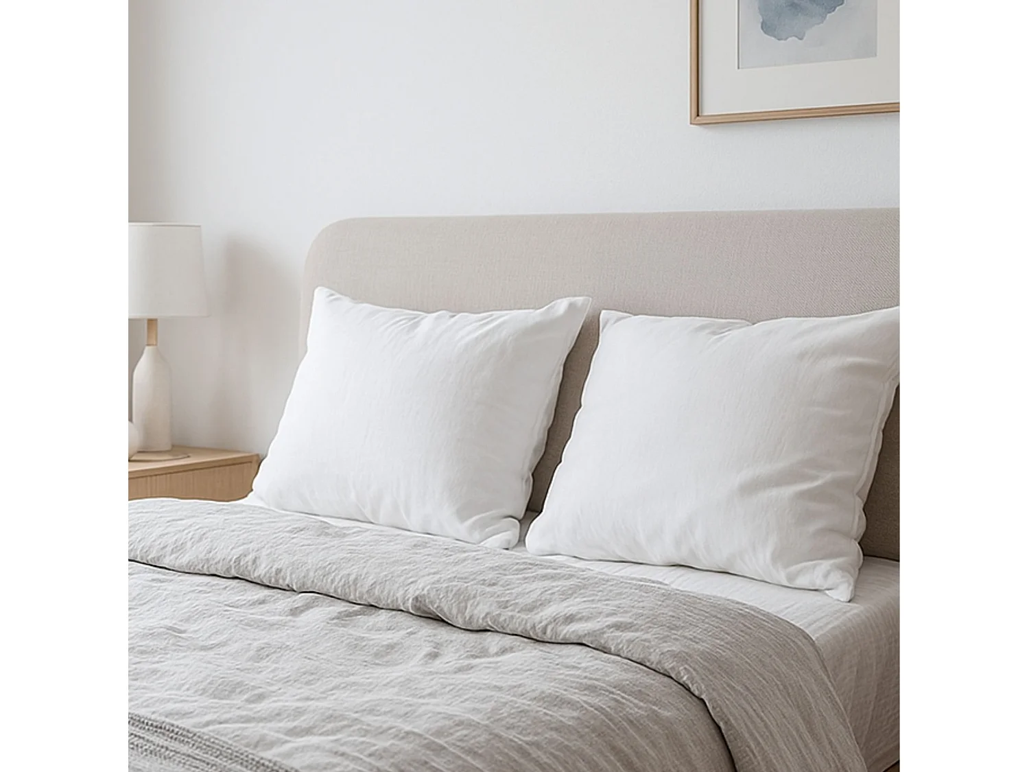 Lot de 2 oreillers anti-punaises et anti-insectes moelleux enveloppe microfibre 60x60