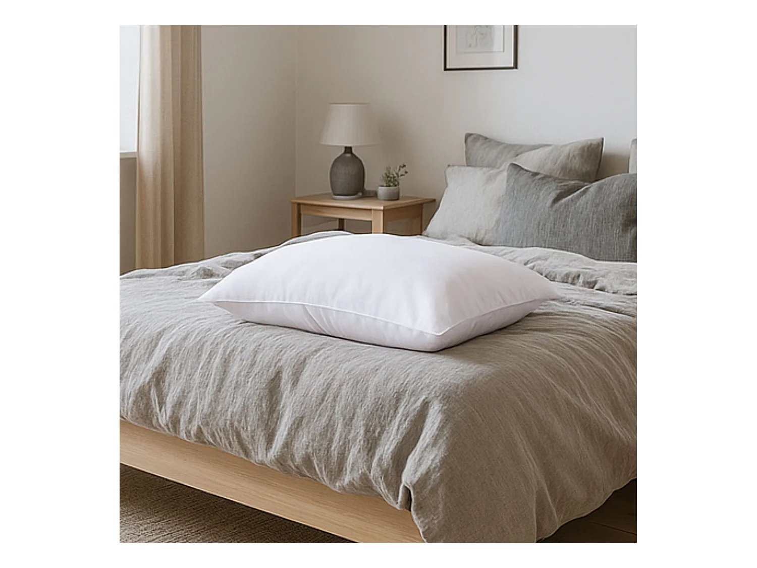 Oreiller recyclé moelleux enveloppe microfibre 50x70