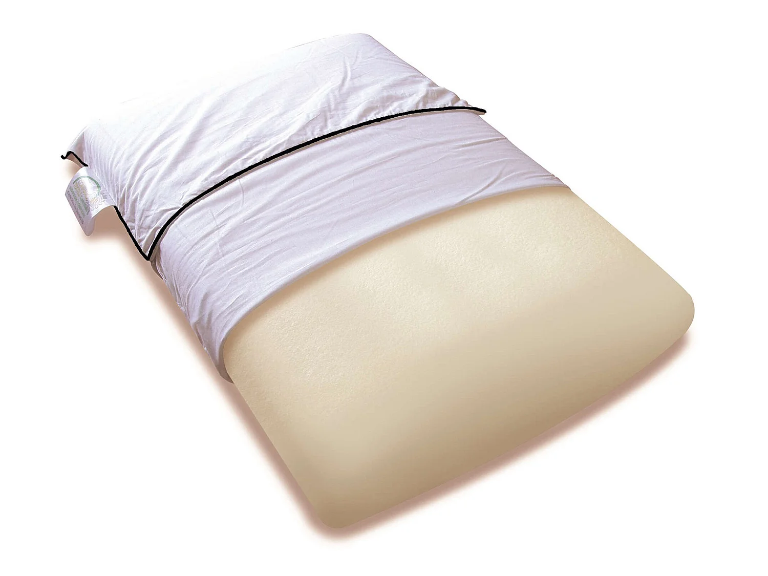 Oreiller mousse mémoire végétale et taie d'oreiller percale Someo 60x60