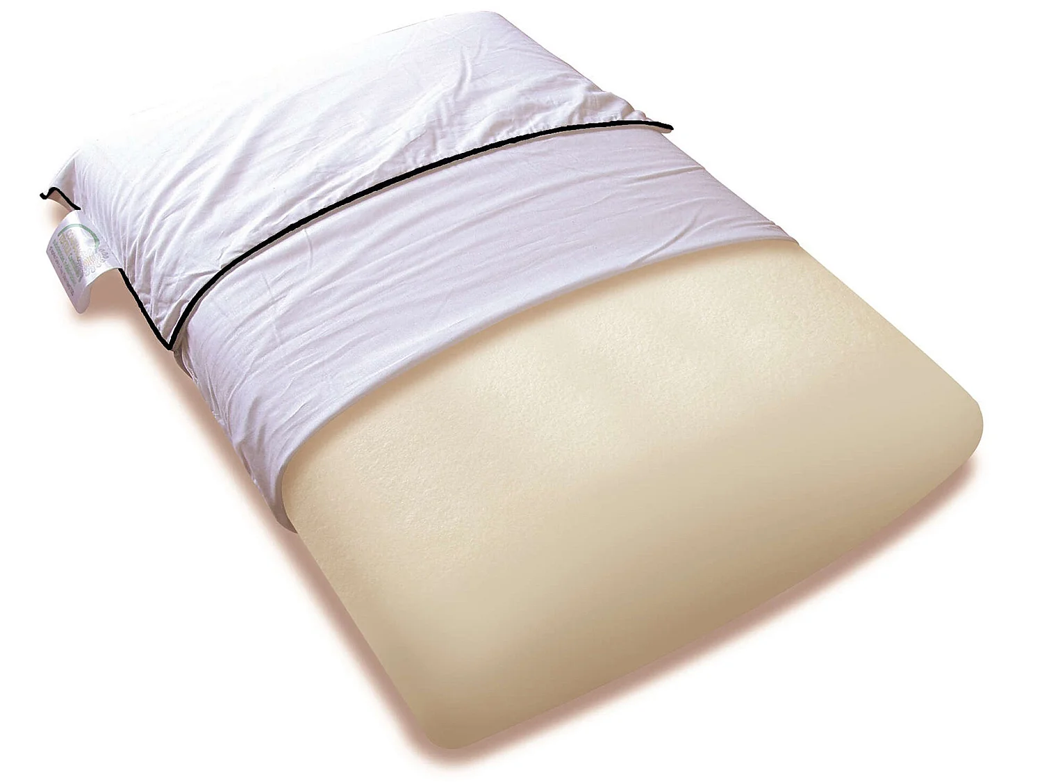 Oreiller mousse mémoire végétale et taie d'oreiller percale Someo 60x60
